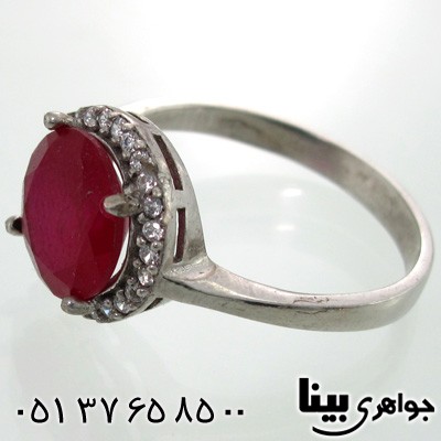انگشتر ابسیدین قرمز دایره ای درشت زنانه