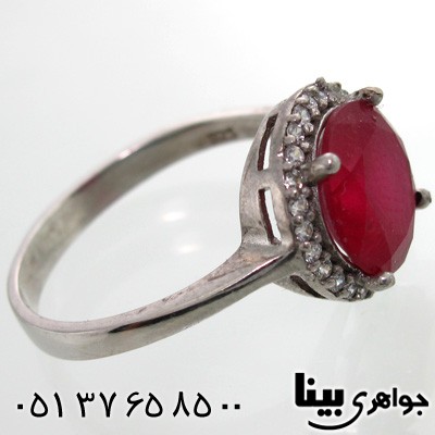 انگشتر ابسیدین قرمز دایره ای درشت زنانه