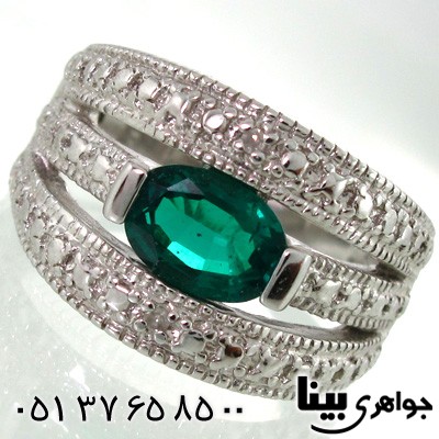 انگشتر ابسیدین سبز بیضی طرح مهسا
