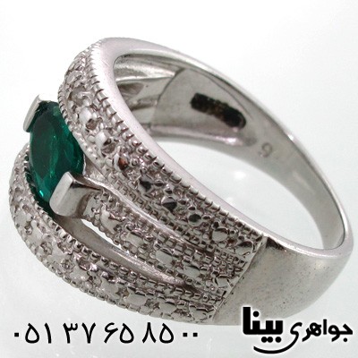 انگشتر ابسیدین سبز بیضی طرح مهسا