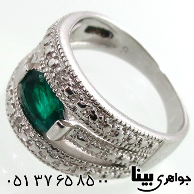 انگشتر ابسیدین سبز بیضی طرح مهسا