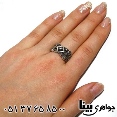 انگشتر حدید طرح لوزی زنانه درشت