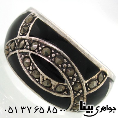 انگشتر حدید طرح دو نیم دایره زنانه درشت