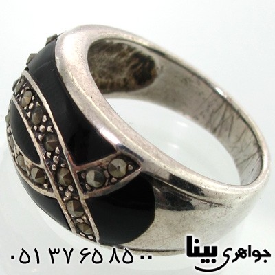 انگشتر حدید طرح دو نیم دایره زنانه درشت