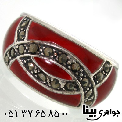 انگشتر حدید طرح دو نیم دایره زنانه