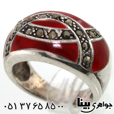 انگشتر حدید طرح دو نیم دایره زنانه