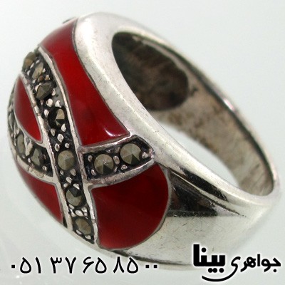 انگشتر حدید طرح دو نیم دایره زنانه