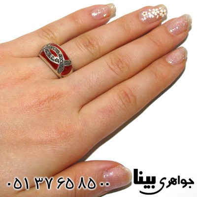 انگشتر حدید طرح دو نیم دایره زنانه