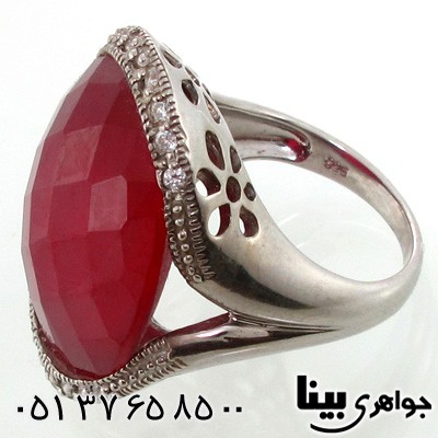 انگشتر یاقوت سرخ زنانه درشت اشرافی