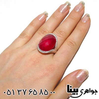 انگشتر یاقوت سرخ زنانه درشت اشرافی