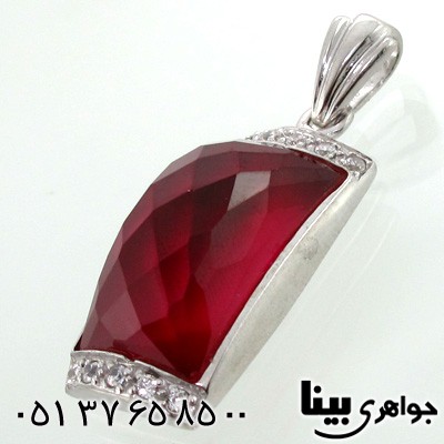 گردنبند یاقوت سرخ زنانه درشت مستطیلی