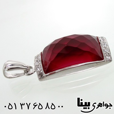 گردنبند یاقوت سرخ زنانه درشت مستطیلی