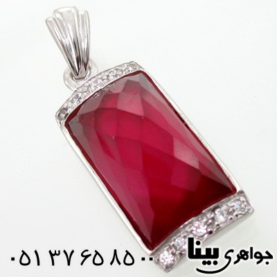 گردنبند یاقوت سرخ زنانه درشت مستطیلی