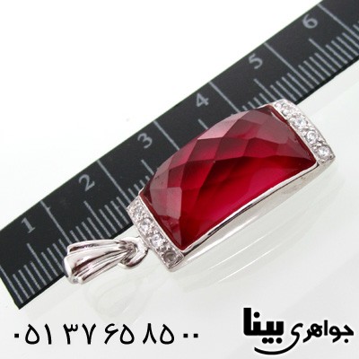 گردنبند یاقوت سرخ زنانه درشت مستطیلی