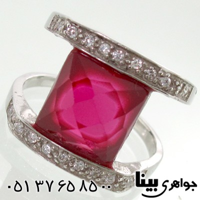 انگشتر یاقوت سرخ زنانه مربعی