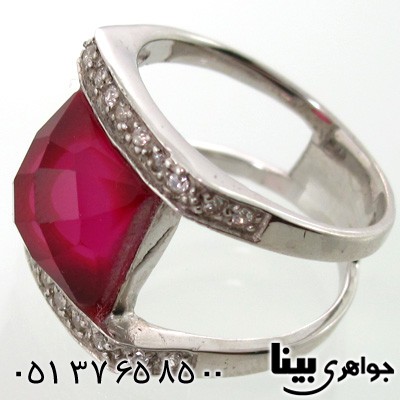 انگشتر یاقوت سرخ زنانه مربعی