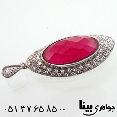 گردنبند یاقوت سرخ زنانه درشت طرح منظومه