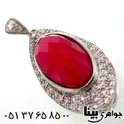 گردنبند یاقوت سرخ زنانه درشت طرح منظومه
