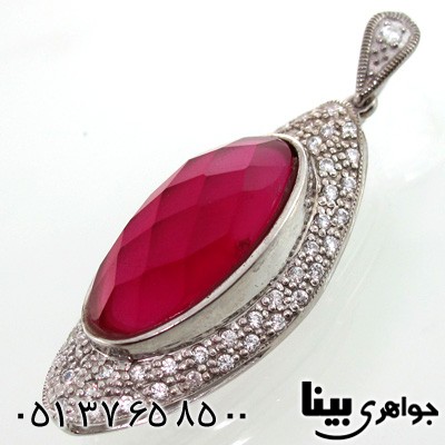 گردنبند یاقوت سرخ زنانه درشت طرح منظومه