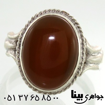 انگشتر عقیق یمنی مردانه طرح صفوی شماره دو