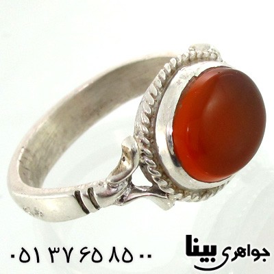 انگشتر عقیق یمنی مردانه طرح صفوی شماره سه