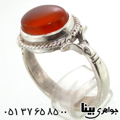 انگشتر عقیق یمنی مردانه طرح صفوی شماره سه
