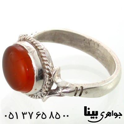 انگشتر عقیق یمنی مردانه طرح صفوی شماره سه