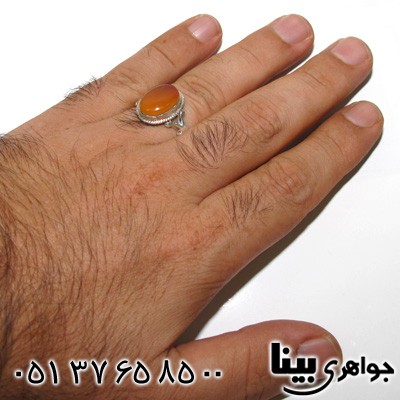 انگشتر عقیق یمنی مردانه طرح صفوی شماره چهار