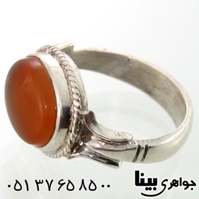 انگشتر عقیق یمنی مردانه طرح صفوی شماره پنج