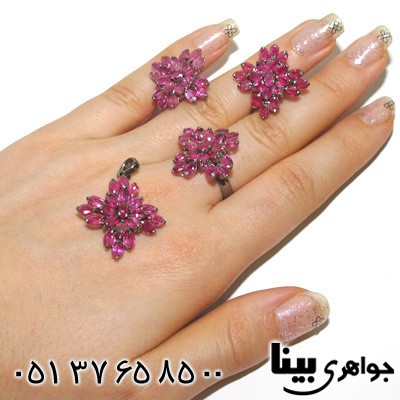 سرویس یاقوت سرخ زنانه طرح شکوفه پرنس درشت