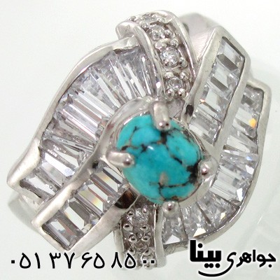 انگشتر فیروزه نیشابوری زنانه بیضی