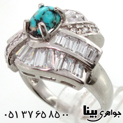انگشتر فیروزه نیشابوری زنانه بیضی