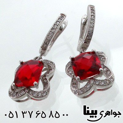 گوشواره ابسیدین قرمز زنانه گل نرگس