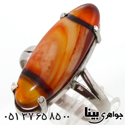 انگشتر عقیق سلیمانی زنانه خوش نقش
