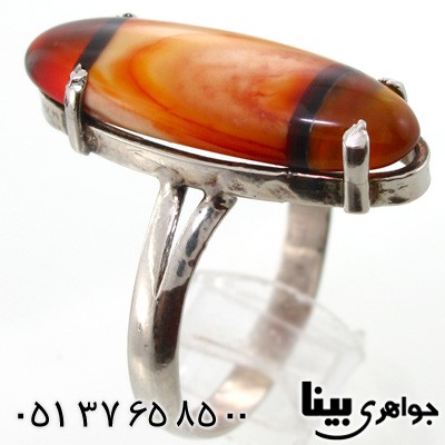 انگشتر عقیق سلیمانی زنانه خوش نقش