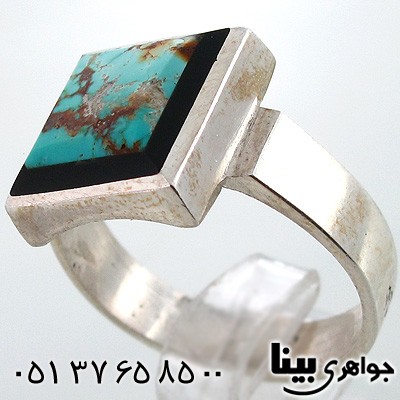 انگشتر فیروزه نیشابوری شجری مربعی شماره سه