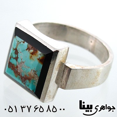 انگشتر فیروزه نیشابوری شجری مربعی شماره سه