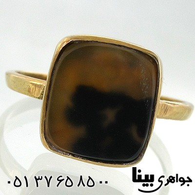 انگشتر عقیق شجری زنانه مربعی زیبا