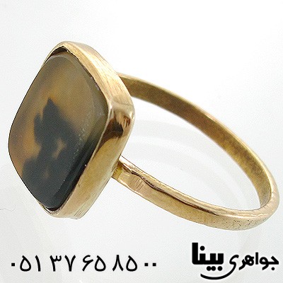 انگشتر عقیق شجری زنانه مربعی زیبا