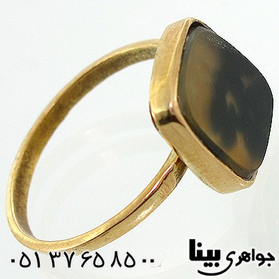 انگشتر عقیق شجری زنانه مربعی زیبا
