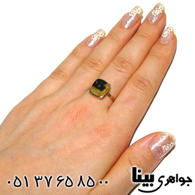 انگشتر عقیق شجری زنانه مربعی زیبا