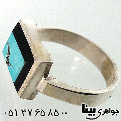 انگشتر فیروزه نیشابوری مردانه شجری شماره چهار