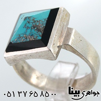 انگشتر فیروزه نیشابوری شجری مربعی شماره پنج