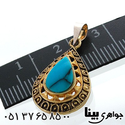 گردنبند فیروزه صنعتی زنانه اشکی