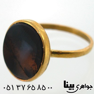 انگشتر عقیق شجری زنانه دایره ای