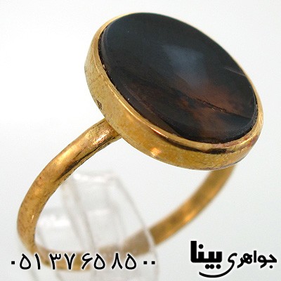 انگشتر عقیق شجری زنانه دایره ای