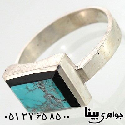 انگشتر فیروزه نیشابوری شجری مردانه مربعی