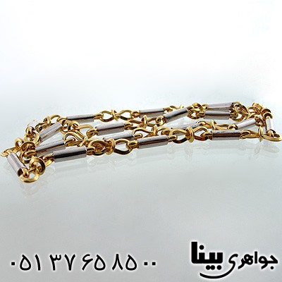 زنجیر نقره مردانه ترکیبی دو رنگ