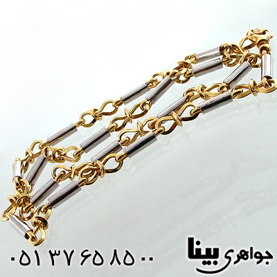 زنجیر نقره مردانه ترکیبی دو رنگ