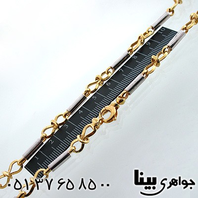 زنجیر نقره مردانه ترکیبی دو رنگ